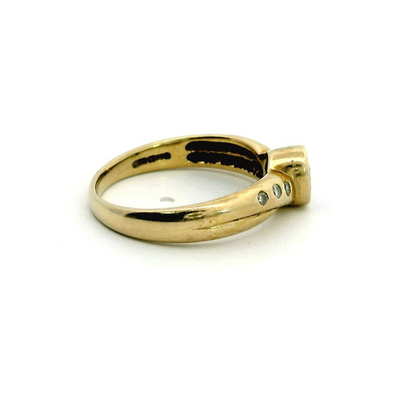 9ct Gold Ring Topaz Diamond Gemstones Size O 1/2 Hallmarked 375 December 2.8g
