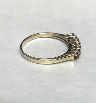 9ct Gold Ring Spinel Solid Band Hallmarked Size Q 1/2