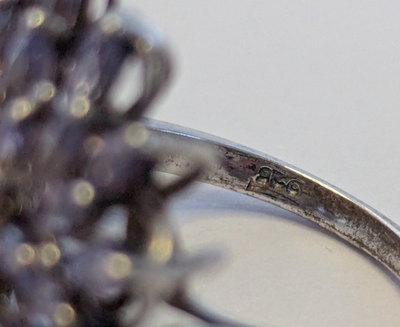 Silver Ring Tanzanite 925 Sterling Silver Stamped Size Q 1/2 6.2g