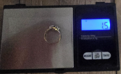 9ct Gold Ring Sapphire Twist Hallmark Size J 1/2 1.4g