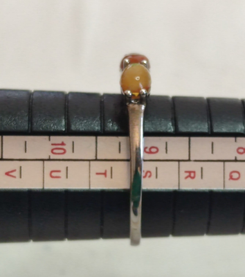 925 Sterling Silver Opal Ring Size S Stamped October Birthstone Oval Cluster