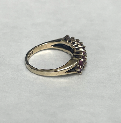 9ct Gold Ring Ruby Solid Band Hallmarked Size K 1/2