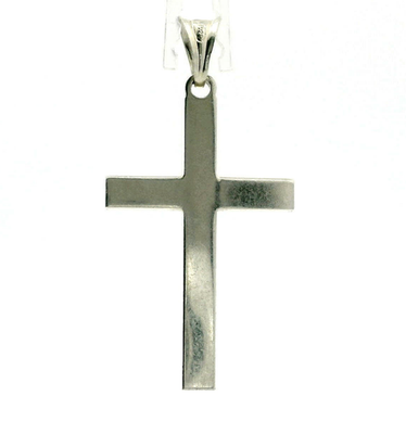 Silver Plain Latin Cross Pendant Charm 925 Stamped Bail 3.8g Religious Jewellery