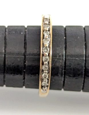 9ct Gold MUM Ring Diamond 0.10ct Gemstones Size N Hallmarked Round Cut Stones
