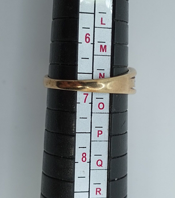 9ct Gold Ring Diamond Stones Size N UK Hallmarked Crossover Band 2.5g