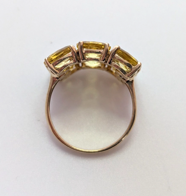 9ct Gold Ring Citrine Hallmark Size N 1/2 4.4g