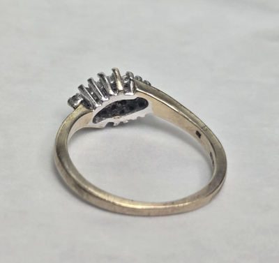 9ct Gold Diamond Ring 0.15ct Size N Hallmarked 375 Marquise Cluster April