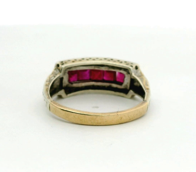 9ct Gold Ring Ruby Diamond Stones Size O 1/2 Hallmarked July Birthstone 3.4g
