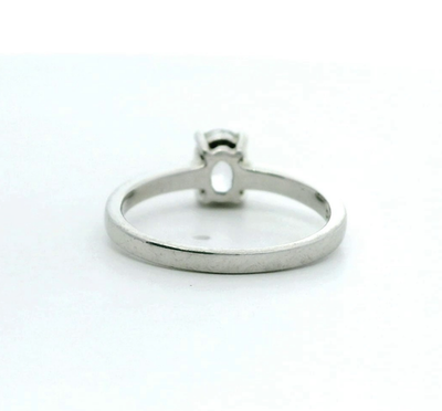 Silver Engagement Ring Cubic Zirconia Stone Size N 1/2 925 Stamped 2.4g
