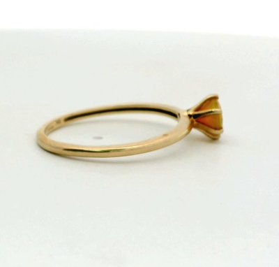 9ct Gold Ring Citrine Stone Size Q 1/2 Hallmarked November Birthstone 1.4g