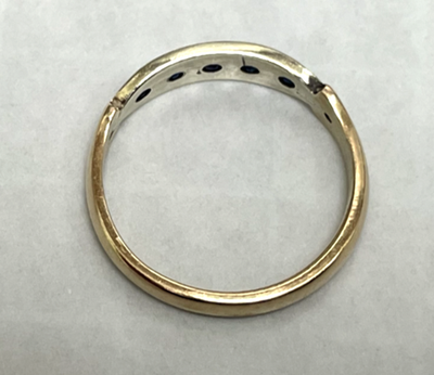 Victorian 14ct Yellow Gold Sapphire Ring Size L 1/2 Hallmarked 2.3g