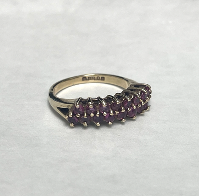 9ct Gold Ring Ruby Solid Band Hallmarked Size K 1/2