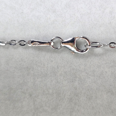 925 Sterling Silver CZ Cluster Pendant Necklace Rhombus Diamond Shape Link Chain