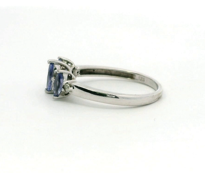 14ct Gold Ring Tanzanite Diamonds Stones Size N 1/2 14k Stamp 2.2g