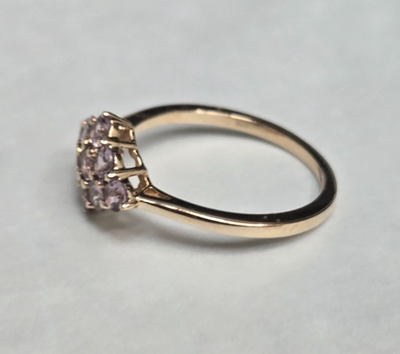 9ct Gold Ring Amethyst Authentic Hallmark Size P