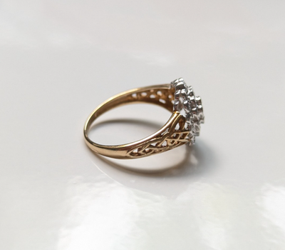 9ct Gold Ring Diamond 0.25ct Hallmarked Size O 2.5g