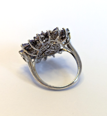 Silver Ring Tanzanite 925 Sterling Silver Stamped Size Q 1/2 6.2g