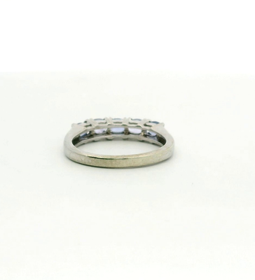 9ct White Gold Ring Tanzanite Blue 2007 Hallmark Size N