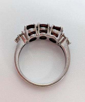 Silver Ring Zircon Stones 925 Stamped Size N Certification Prong Setting