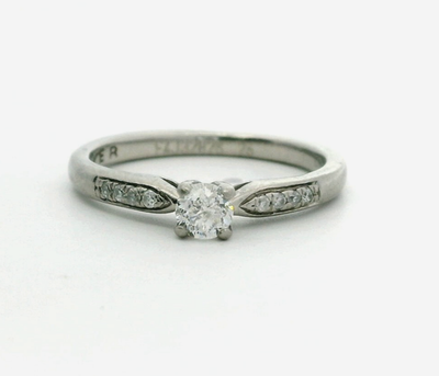 9ct Gold Engagement Ring 0.25ct Diamonds Hallmarked Engraved Size M 1/2 2.4g