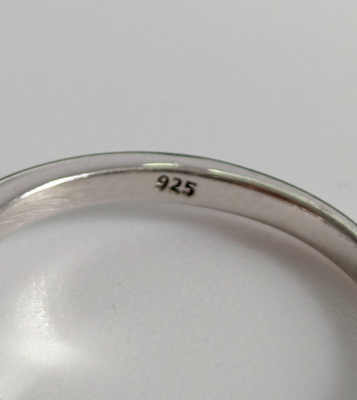 Silver Engagement Ring Cubic Zirconia Stone Size N 1/2 925 Stamped 2.4g
