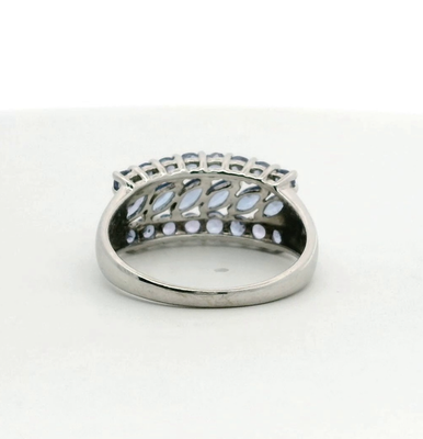 Tanzanite 9ct White Gold Ring Size T Hallmarked 375 3.7g December Birthstone