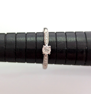 9ct Gold Engagement Ring 0.25ct Diamonds Hallmarked Engraved Size M 1/2 2.4g