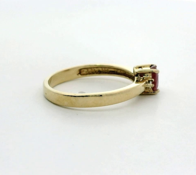 9ct Yellow Gold Ring Ruby Zircon Stones Size N 1/2 Hallmarked 2.5g Certification