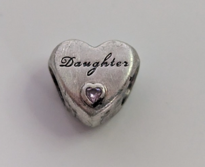 Pandora 925 Sterling Silver Charm Lot 5 Pc Murano Glass Daughter Heart Clips