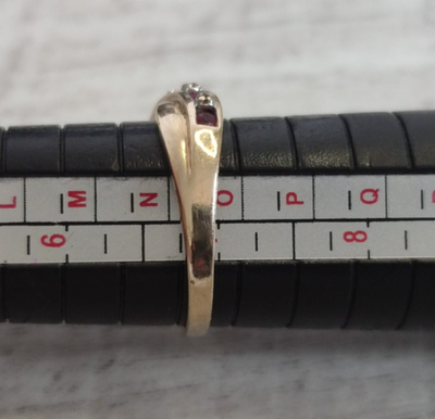 9ct Gold Ruby Diamond Ring Size N 1/2 Natural Hallmarked 2g