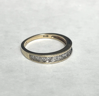 9ct Gold Ring Diamond 0.25ct Solid Gold Hallmarked Size M