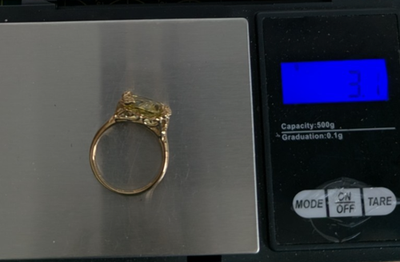 9ct Gold Oversized Cocktail Ring Citrine Oval Cut Stone Size R 1/2 Hallmark 3.1g