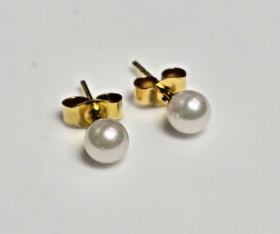 9ct Gold Stud Earrings Pearl Stones Hallmarked 375 Solitaire June Bridal Pair