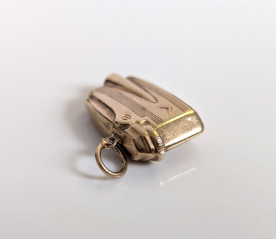 9ct Yellow Gold Ronson Lighter Charm Pocket Tobaccoriana Hallmarked 375 1.4g