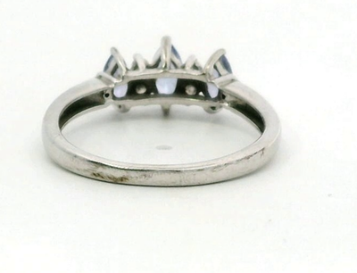 14ct Gold Ring Tanzanite Diamonds Stones Size N 1/2 14k Stamp 2.2g