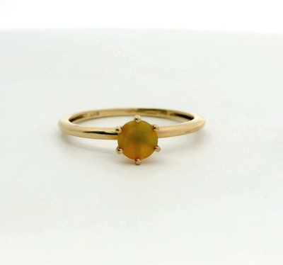 9ct Gold Ring Citrine Stone Size Q 1/2 Hallmarked November Birthstone 1.4g
