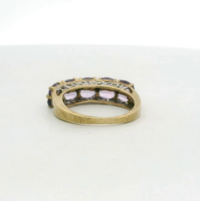 9ct Gold Ring Amethyst Diamond Size N Hallmarked 375 2.9g