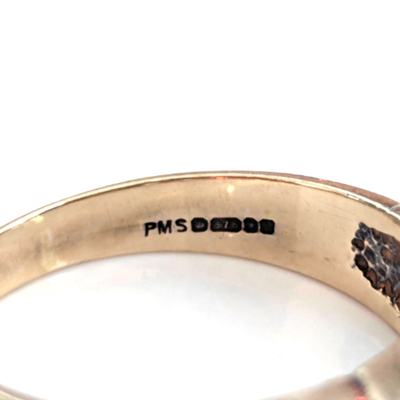 9ct Yellow Gold Ring Cuban Chain Solid Band UK Hallmark Size S 1/2 3.9g
