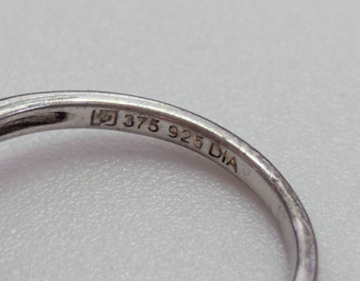 Gold Silver Sapphire Diamond Ring Hallmarked Size J Gold Setting 1.4g