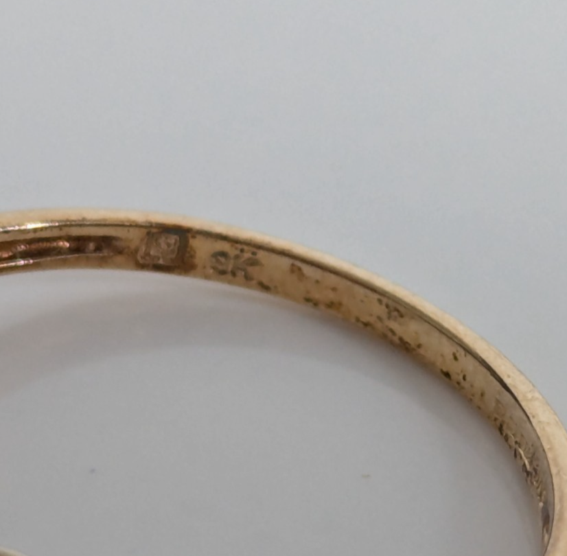 Vintage 9ct Gold Sapphire Diamond Ring Size Q Hallmark 375 21 2.8g