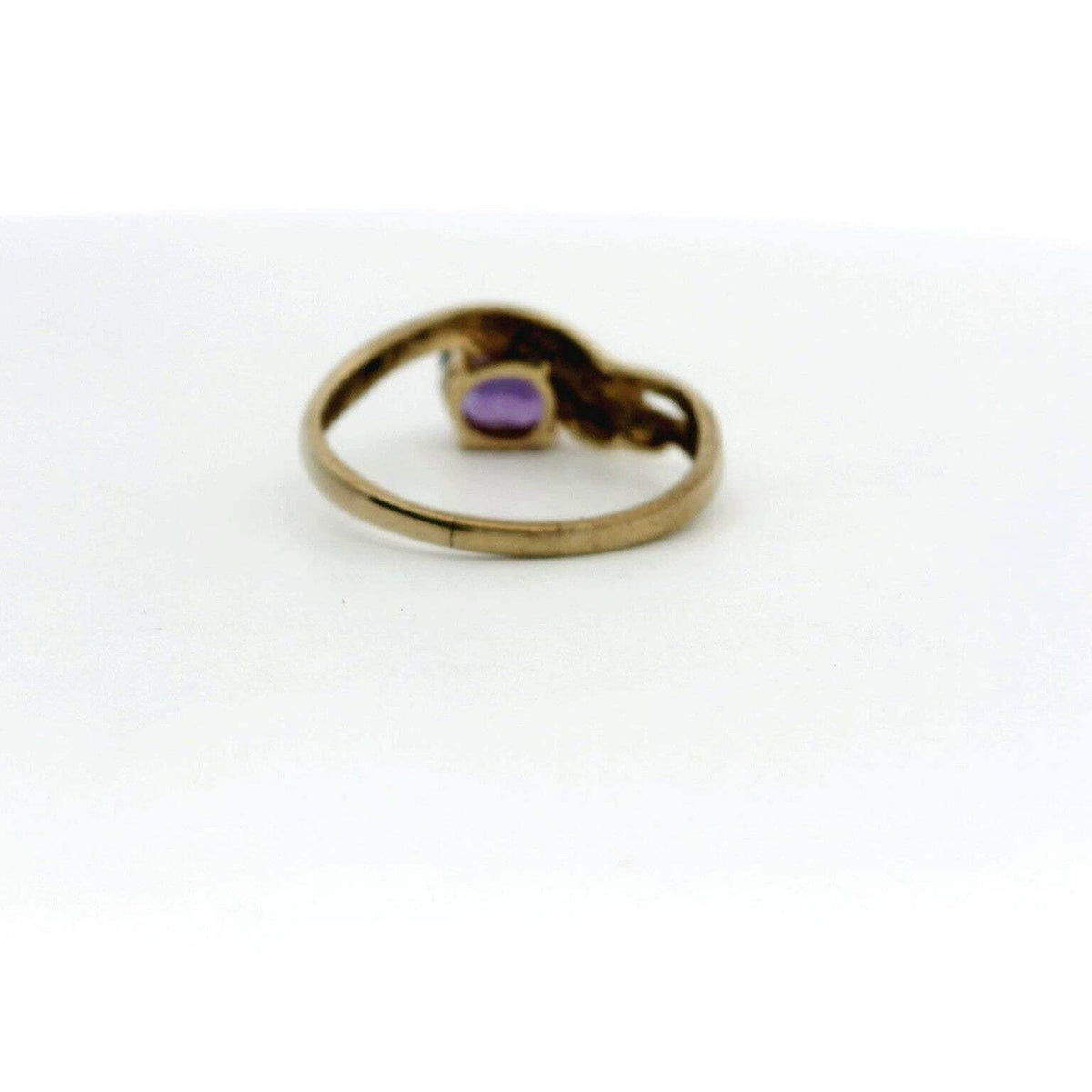 9ct Gold Ring Amethyst Size L Stone Prong Setting UK Hallmark 1.5g Oval Stone