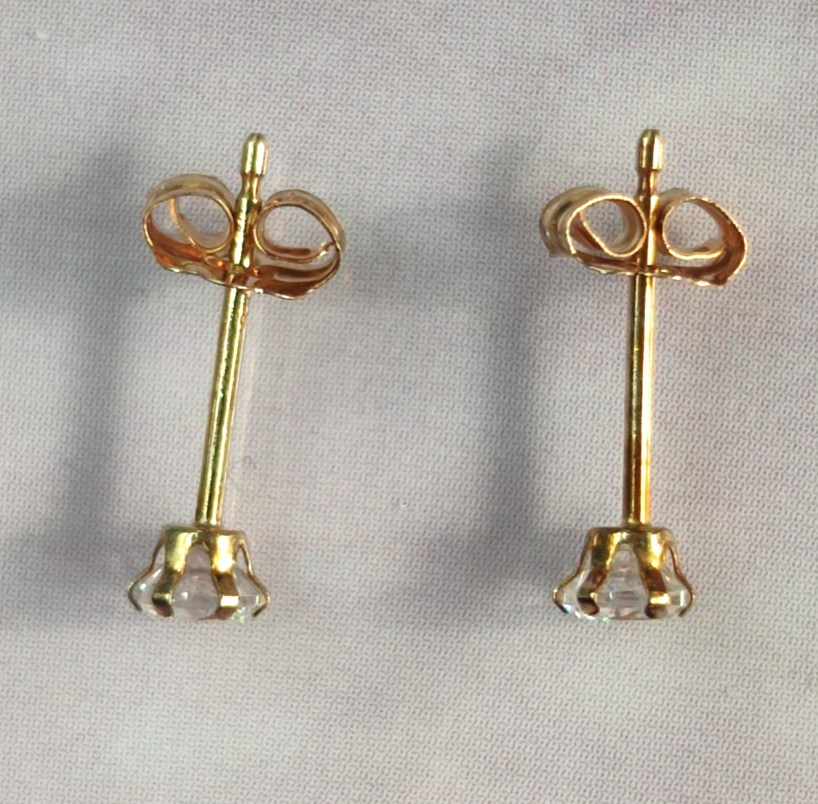 Vintage 9ct Yellow Gold Cubic Zirconia CZ Drop Earrings 12mm Hallmarked 375 1g
