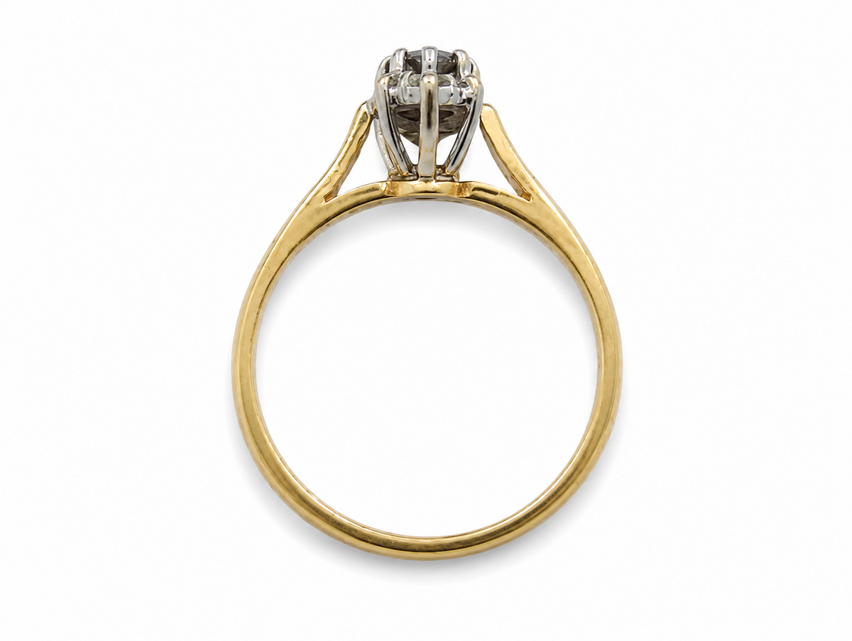 18ct Gold Sapphire Diamond Ring Size N Hallmarked 750 September 3.8g
