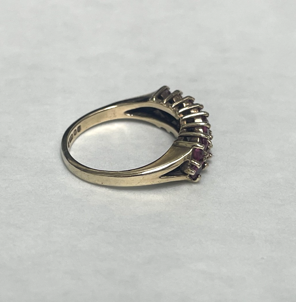 9ct Gold Ring Ruby Solid Band Hallmarked Size K 1/2