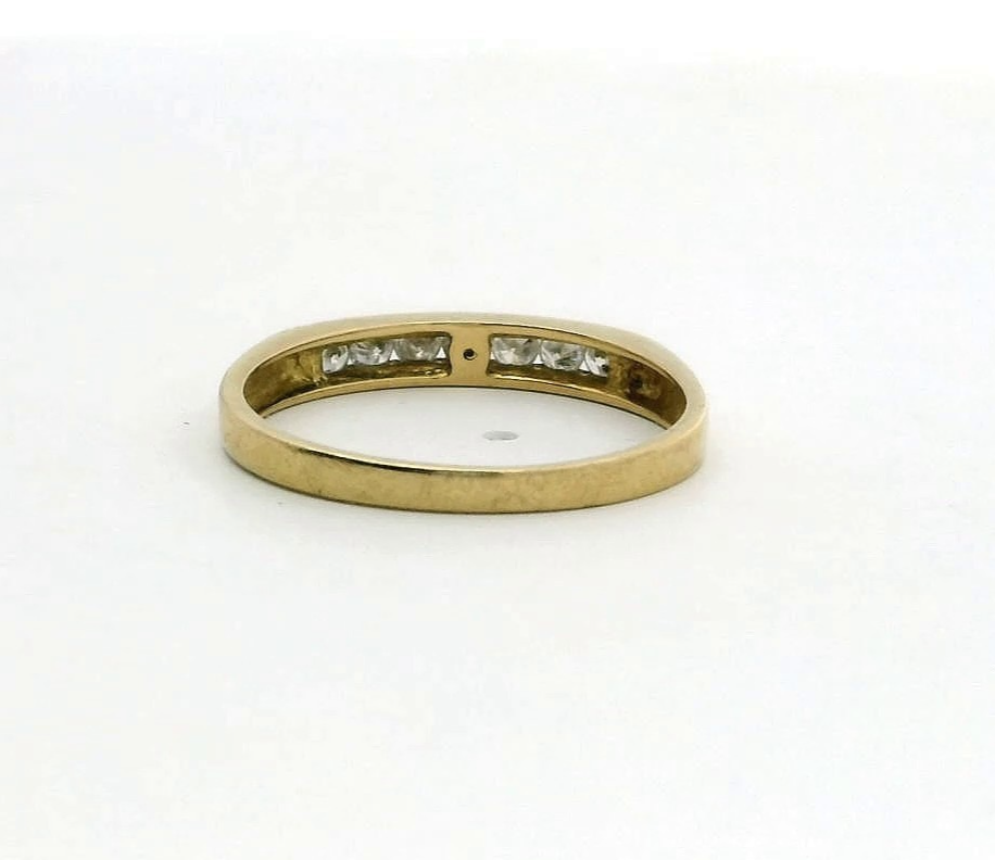 Diamond Ring 18ct Yellow Gold Eternity 0.25ct Stones Hallmark Size N 1/2 2g