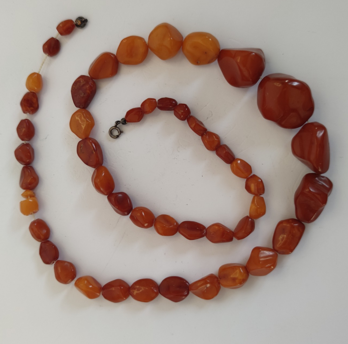 Vintage Butterscotch Amber Necklace Restoration Repurposing Prayer 47 Beads