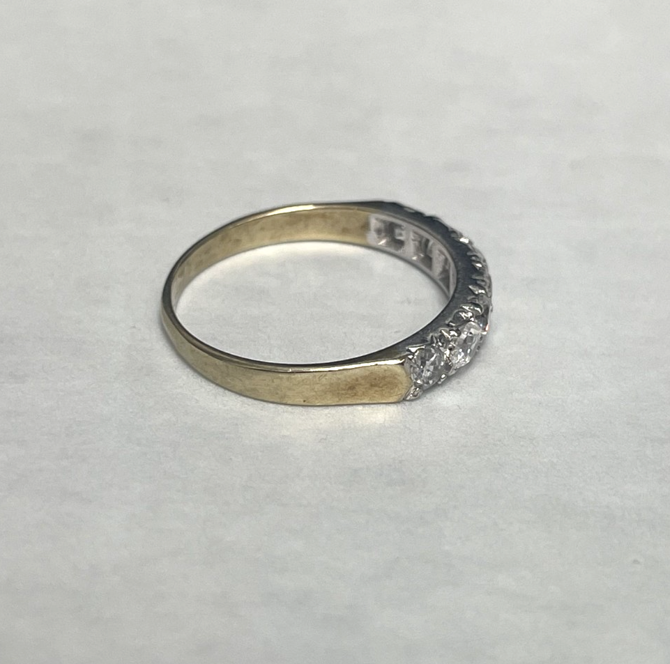 9ct Gold Ring Cubic Zirconia Solid Band Hallmark Size P 1/2