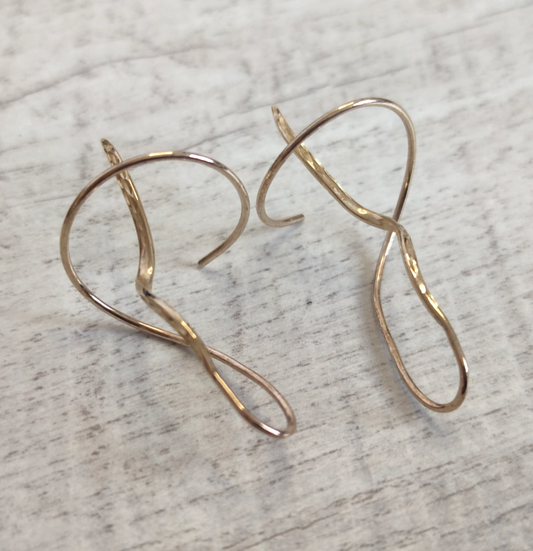 9ct Yellow Gold Dangle Earrings Twist Bar 375 Gold Hallmark 39mm Drop