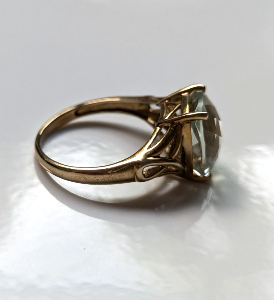 9ct Gold Kunzite Ring Size Q Hallmarked 375 Spodumene Solitaire Rare Gift