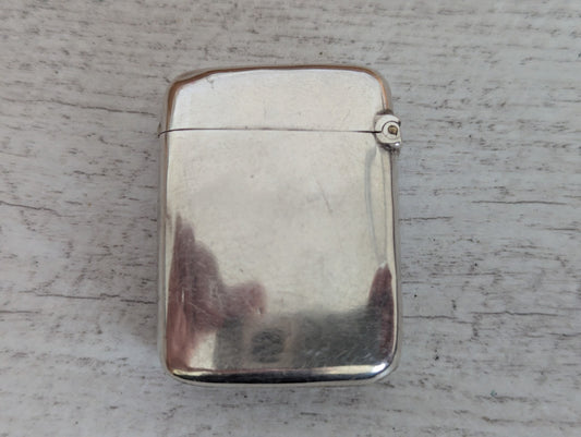 Antique 1891 Sterling Silver Vesta Case Birmingham Hallmarked 35 x 45mm